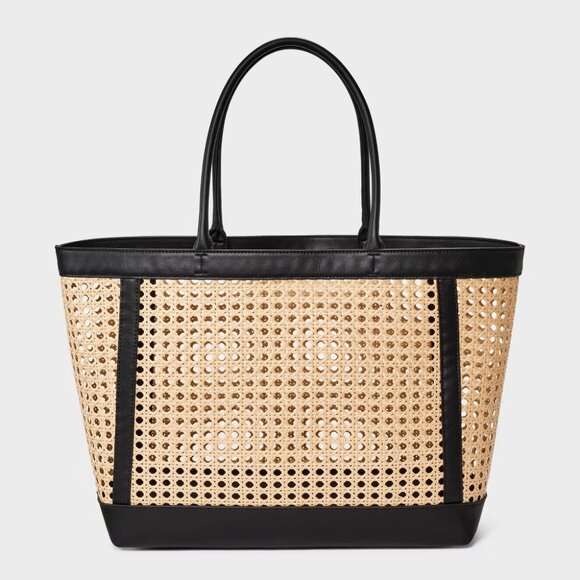 Handbags - Caning Tote Handbag – A New Day | Stylish Woven Texture & Spacious Design